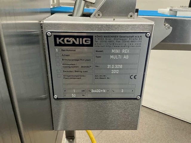 2012 könig mini rex multi ab automatische deegverdeler en opbolmachine - afbeelding 7 van  8