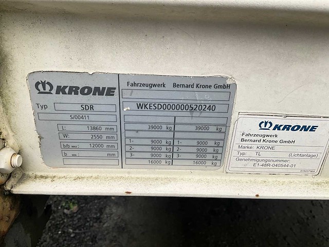 2012 krone sdr oplegger - afbeelding 6 van  6