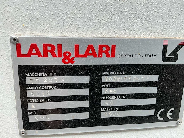2012 lari&lari fr20ta cnc-freesmachine - afbeelding 14 van  15
