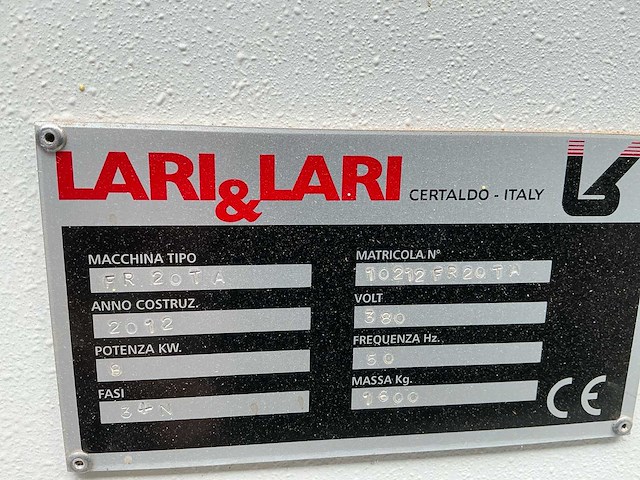 2012 lari&lari fr20ta cnc-freesmachine - afbeelding 14 van  15