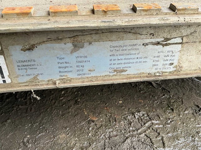 2012 lenaerts blommaerts vfr 105 aluminium oprijrampen (2x) - afbeelding 5 van  5
