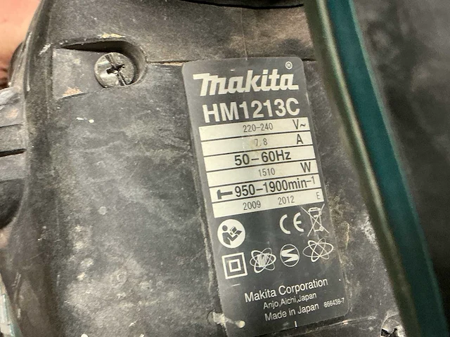 2012 makita hm1213c - elektrische breekhamer / sloophamer - afbeelding 4 van  6