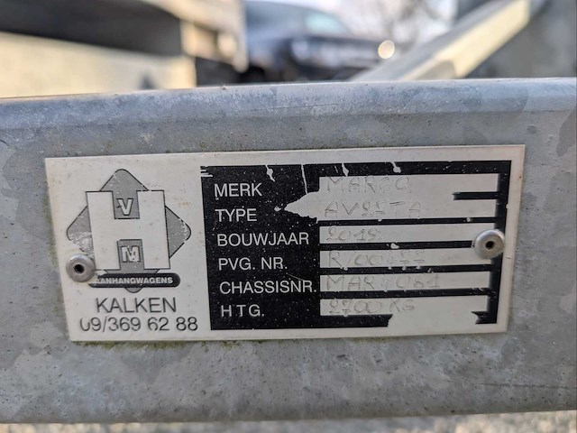 2012 marco av27ta aanhangwagen - afbeelding 4 van  16