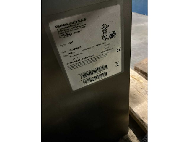 2012 markem-imaje 9232 industriële inkjet codering printer - afbeelding 3 van  3