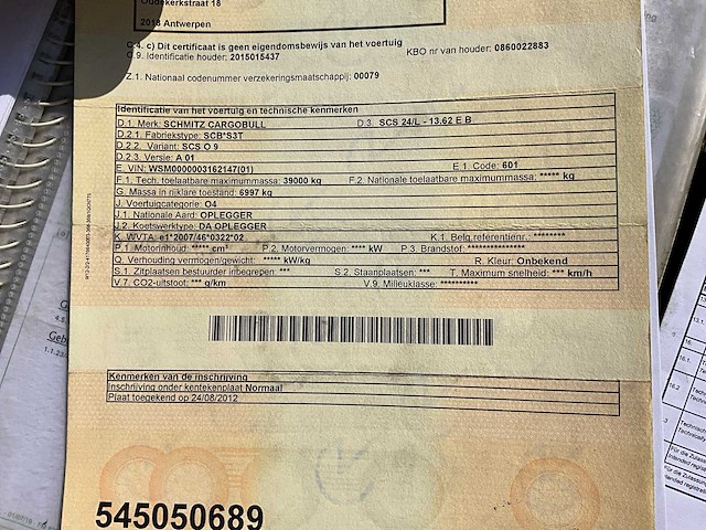 2012 schmitz cargobull oplegger - afbeelding 15 van  24