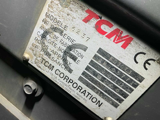 2012 tcm fd30t3 vorkheftruck - afbeelding 23 van  58