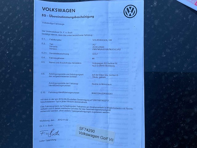 2012 volkswagen golf (vii) - personenauto - afbeelding 29 van  38