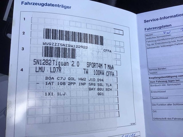 2012 vw tiguan suv - afbeelding 9 van  17