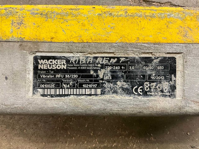 2012 wacker neuson vibrator irfu 38/230 trilnaald - afbeelding 4 van  5
