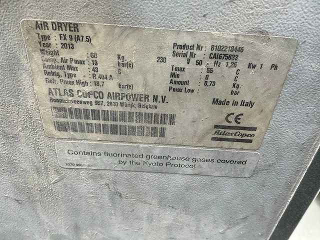 2013 atlas copco fx9 luchtdroger - afbeelding 4 van  4