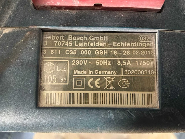 2013 bosch gsh 16-28 e breekhamer - 18kg hex-28 - afbeelding 5 van  6