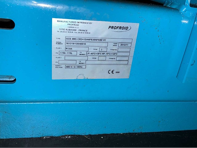 2013 carrier profroid gc6 4ms cr2+1sh4fe35/6fe50 vc industriële koelinstallatie - afbeelding 3 van  13