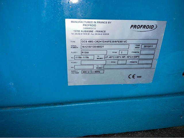2013 carrier profroid gc6 4ms cr2+1sh4fe35/6fe50 vc industriële koelinstallatie - afbeelding 8 van  12