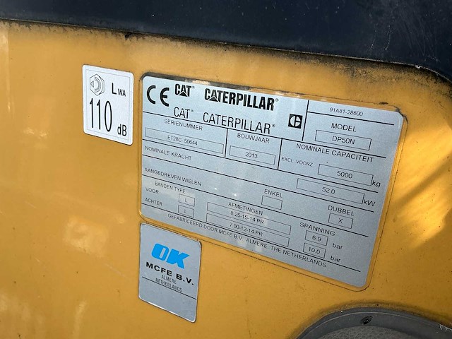 2013 caterpillar dp50n vorkheftruck - afbeelding 11 van  19