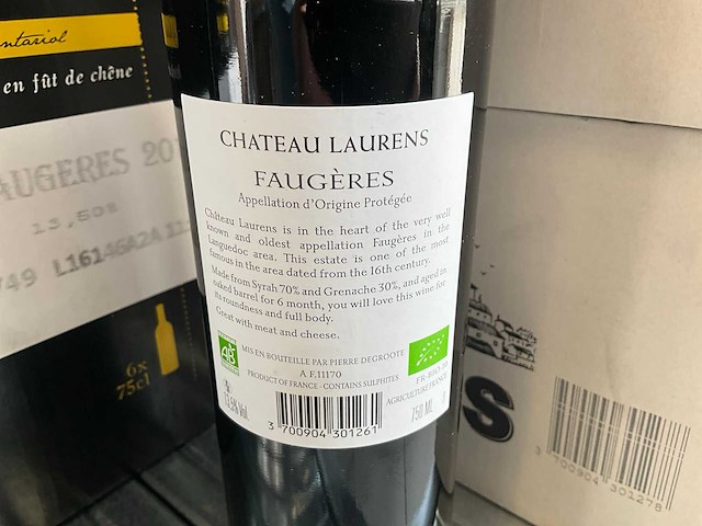 2013 château laurens faugères rode wijn (45x) - afbeelding 2 van  4