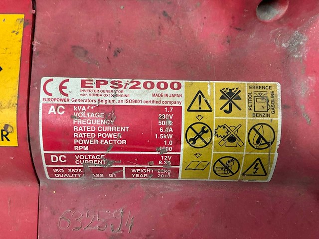 2013 europower epsi2000 stroomgenerator - afbeelding 6 van  6
