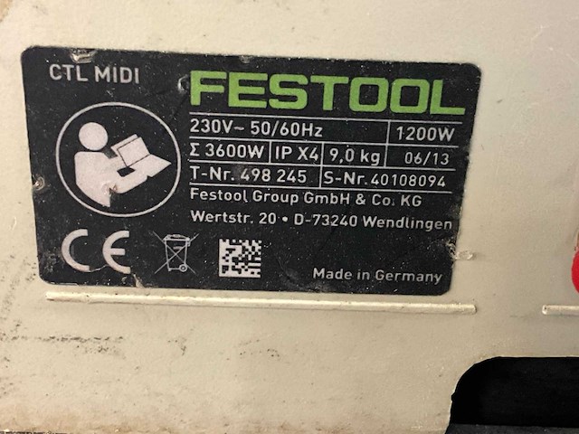 2013 festool ctl midi industriële stofzuiger - afbeelding 5 van  5