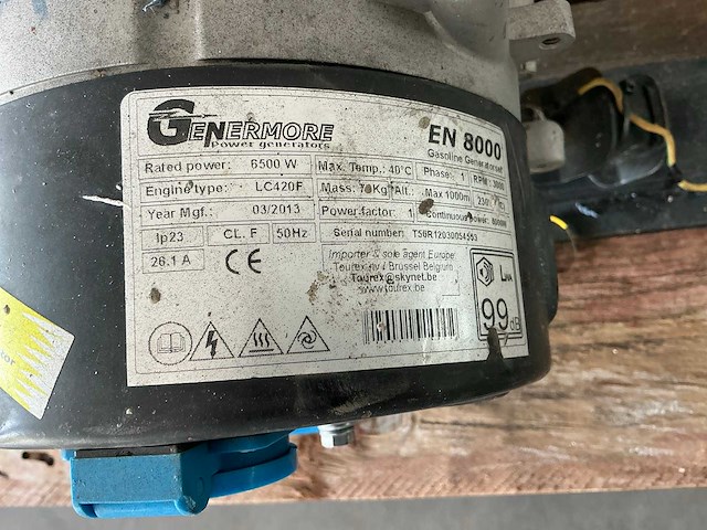 2013 genermore en8000 stroomgenerator - afbeelding 4 van  6