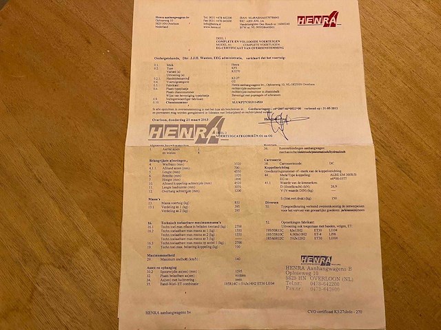 2013 henra kp3 kipaanhangwagen - afbeelding 36 van  43