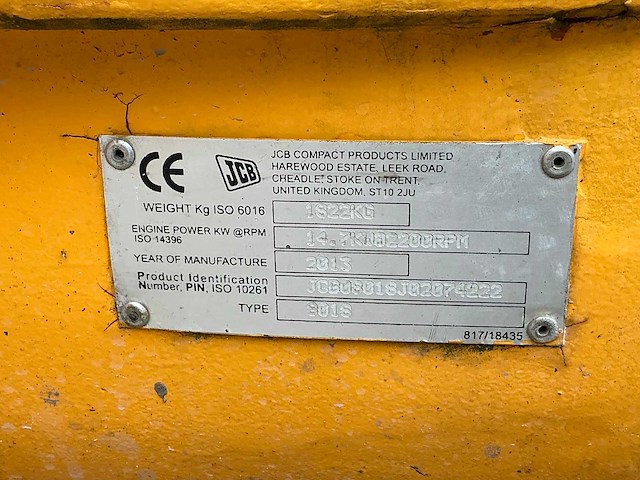 2013 jcb 8018cts minigraafmachine - afbeelding 14 van  14