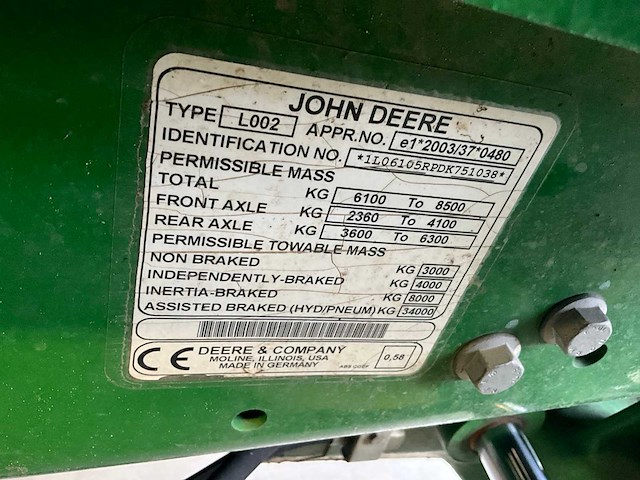 2013 john deere 6105r vierwielaangedreven landbouwtractor - afbeelding 16 van  29