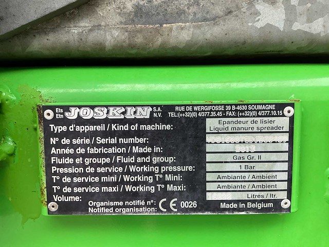 2013 joskin 16000 ts akker- en graslandbemester - afbeelding 24 van  42