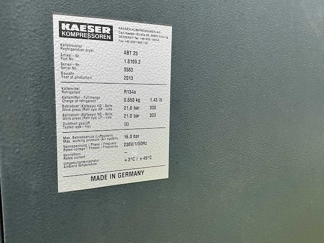 2013 kaeser aircenter sk25 schroefcompressor - afbeelding 11 van  11