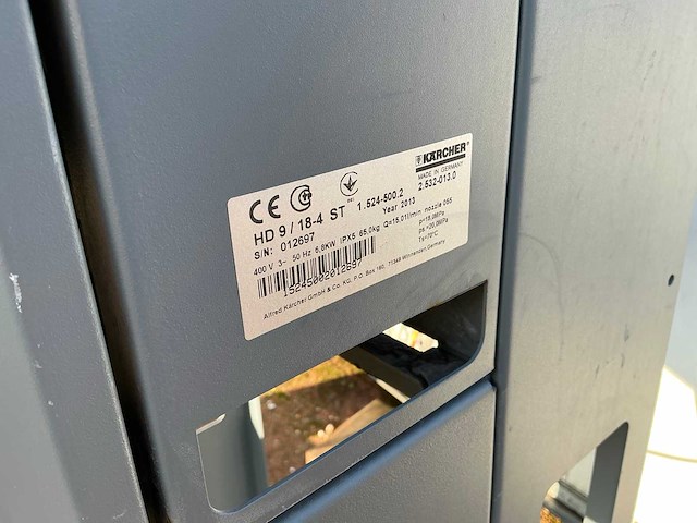 2013 kärcher hd 9/18-4 st stationaire koudwater hogedrukreiniger - afbeelding 6 van  6
