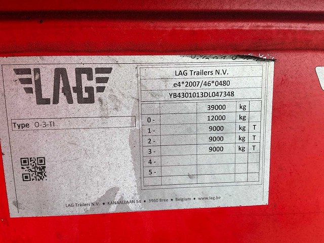 2013 lag o-3-ti bulk oplegger (75160-114) - afbeelding 6 van  8