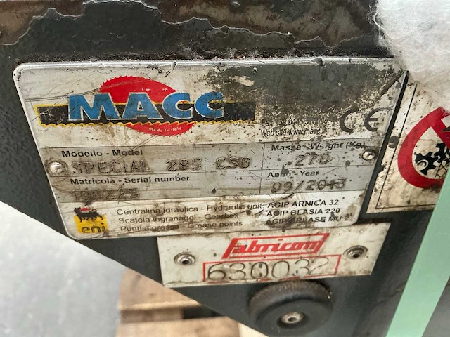 2013 macc special 285 cso metalen horizontale bandzaagmachine - afbeelding 3 van  11