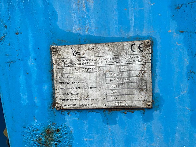 2013 sami eurosilo 34/t kalksilo - afbeelding 11 van  13