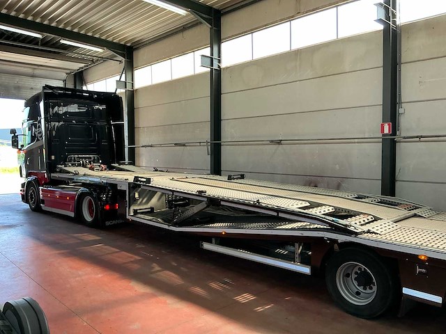 2013 scania r440 (full option) vrachtwagen + autotransporter oplegger ( combinatie ) - afbeelding 10 van  14