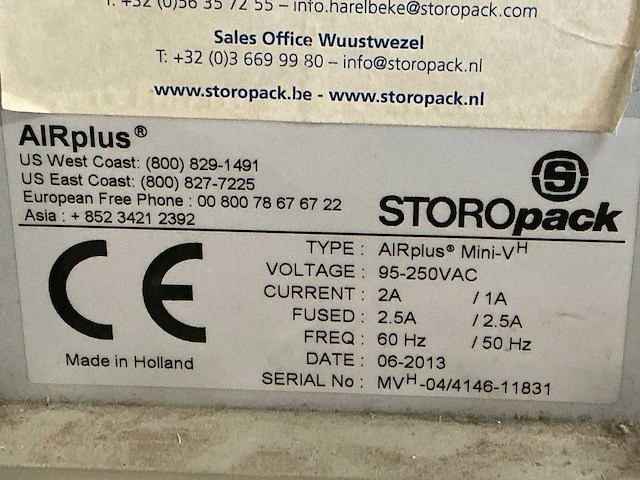 2013 storopack airplus mini-v luchtkussenmachine - afbeelding 3 van  3