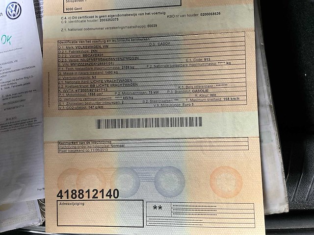 2013 volkswagen caddy lichte vrachtwagen - afbeelding 19 van  27