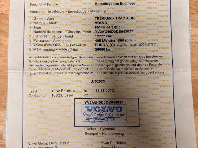 2013 volvo fmfh e5 vrachtwagen met aanhangwagen voor houttransport boomstammen bulktransport met jonsered 2190 laadkraan - afbeelding 19 van  27