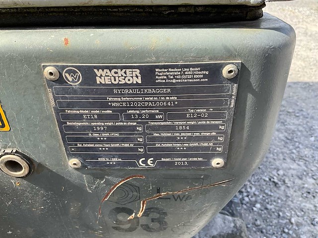 2013 wacker neuson et 18 rupsgraafmachine - afbeelding 13 van  30