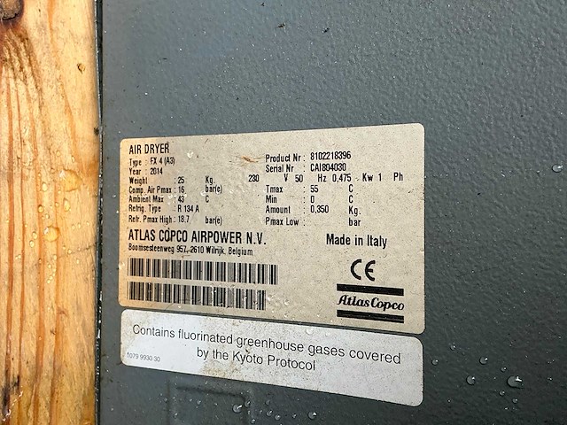 2014 atlas copco fx4 luchtdroger - afbeelding 3 van  3