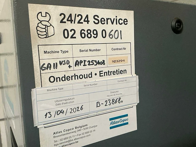 2014 atlas copco ga11vsd+ schroefcompressor - afbeelding 6 van  6