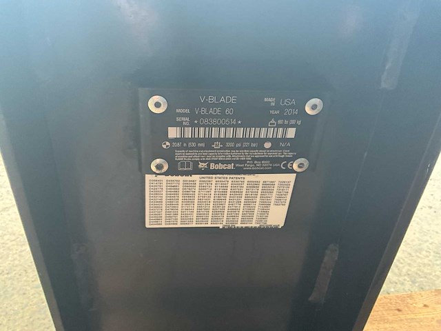 2014 bobcat v-blade 60 1600mm sneeuwploeg - afbeelding 6 van  14