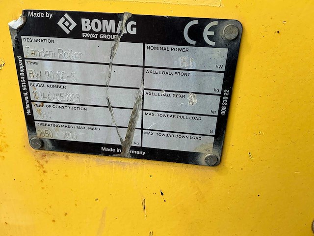 2014 bomag bw90sc-5 duowals - afbeelding 3 van  13