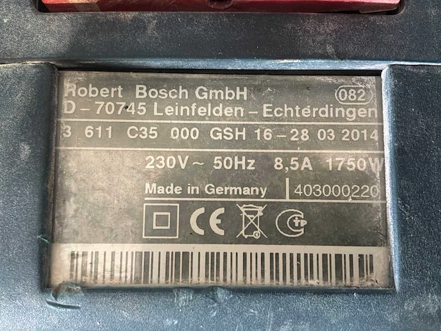 2014 bosch gsh 16-28 e breekhamer - 18kg hex-28 - afbeelding 5 van  6