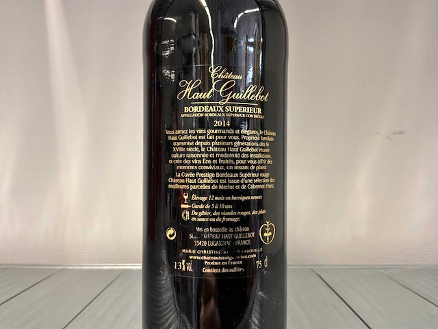 2014 château haut guillebot bordeaux supérieur rode wijn (22x) - afbeelding 4 van  6