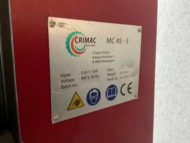 2014 crimac mc45-3 kolomboormachine met frees functie - afbeelding 5 van  5