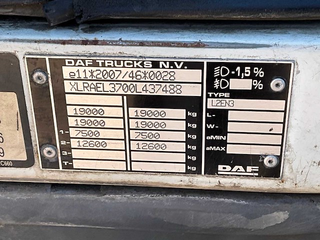 2014 daf 280 vrachtwagen - afbeelding 9 van  22