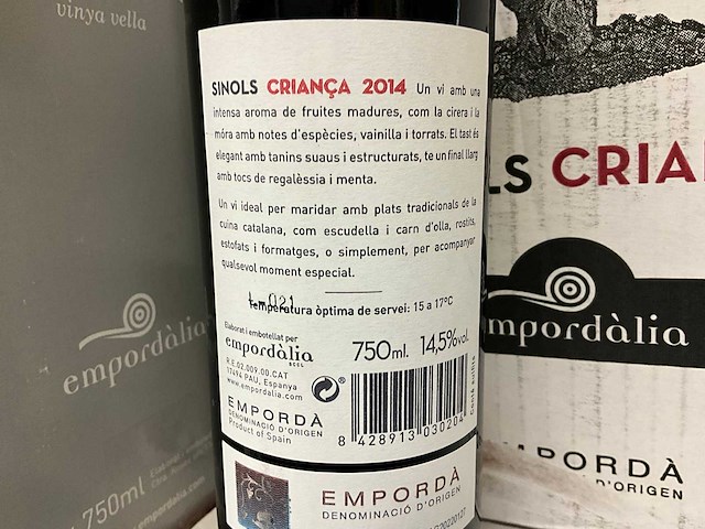 2014 empordàlia sinols criança rode wijn (11x) - afbeelding 2 van  3