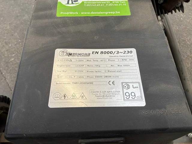 2014 genermore en8000 stroomgenerator - afbeelding 3 van  7