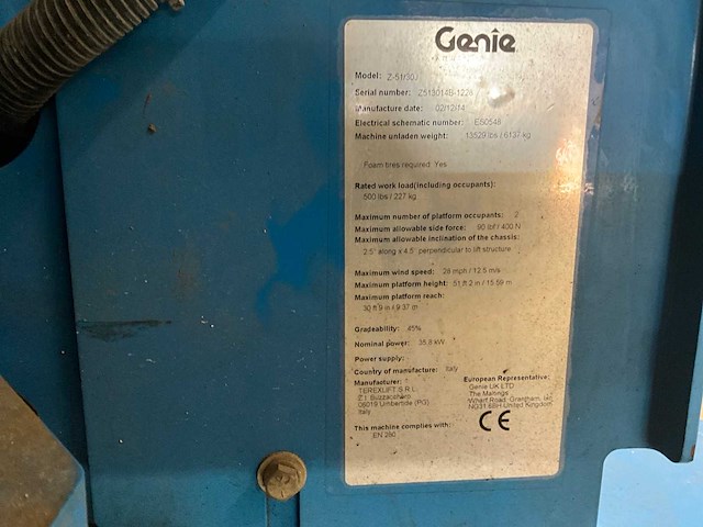2014 genie z-51/30j hoogwerker - afbeelding 2 van  15