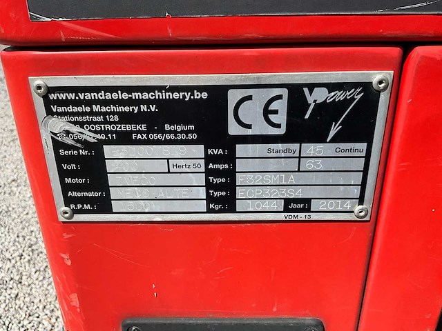 2014 himoinsa hfw 45 stroomgenerator - 45 kva - diesel - afbeelding 17 van  17