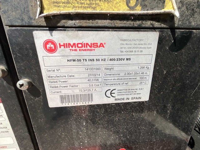 2014 himoinsa hfw-50 t5 stroomgenerator - 50kva - afbeelding 3 van  14
