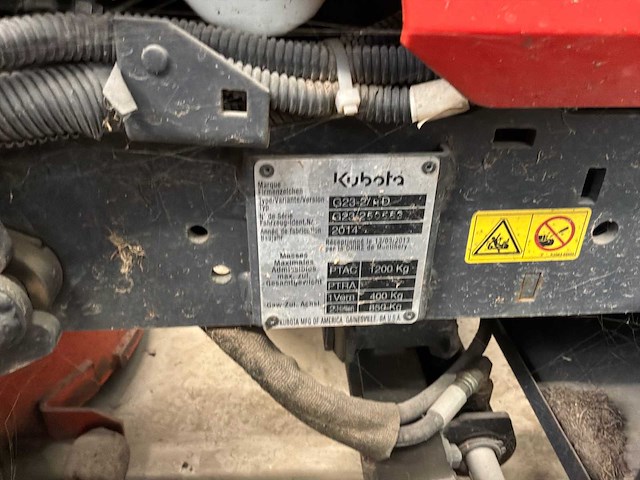2014 kubota g23 tractor-type grasmaaier - afbeelding 17 van  24